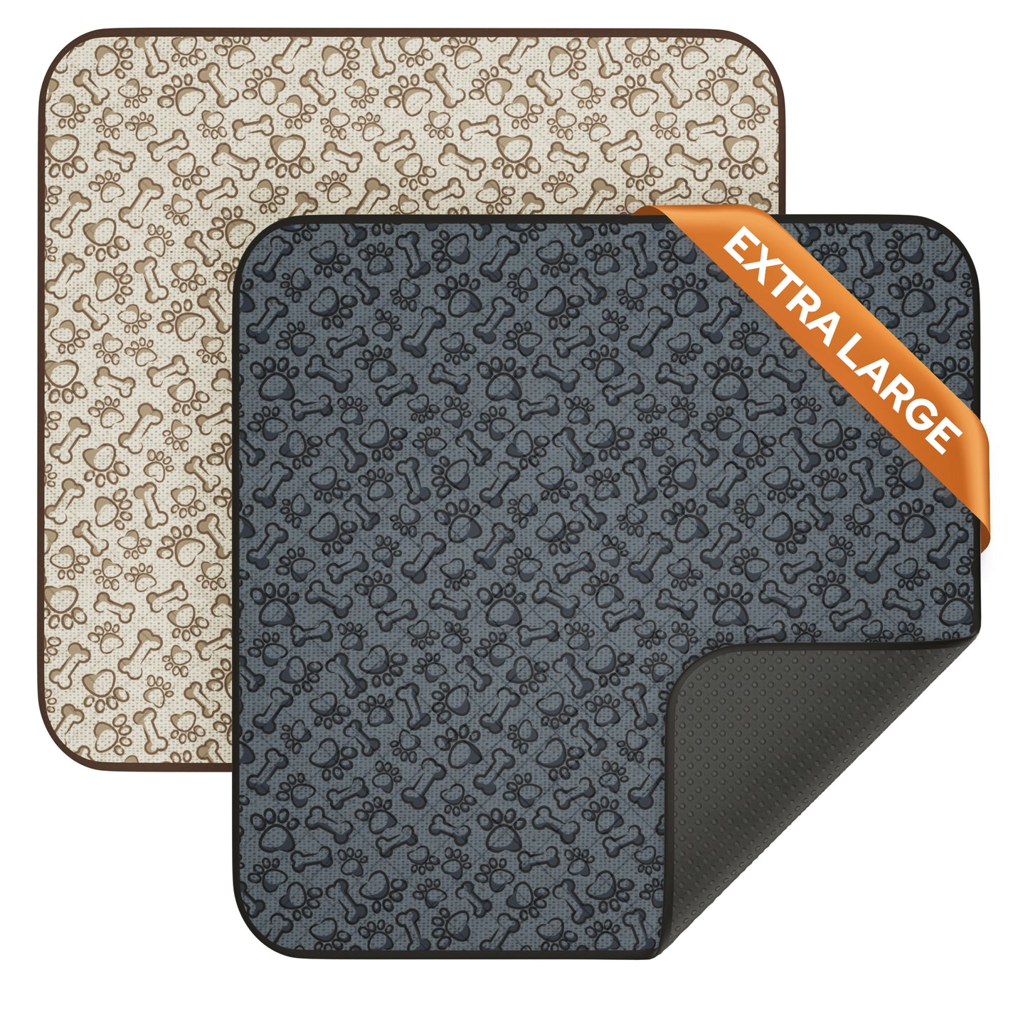 Furry Frolics Ultra-Absorbent Washable Dog Pee Pads (2-Pack, 48" x 48", Non-Slip, Reusable)