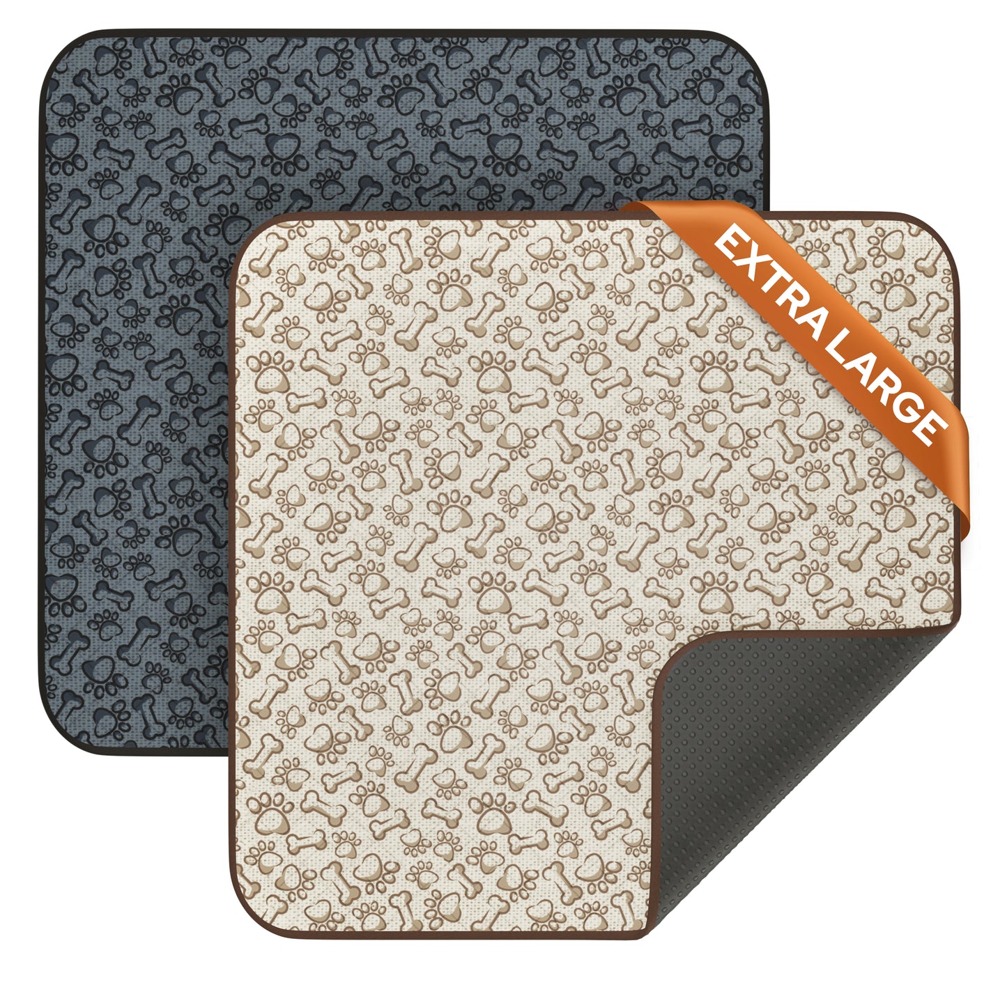 Furry Frolics Ultra-Absorbent Washable Dog Pee Pads (2-Pack, 48" x 48", Non-Slip, Reusable)