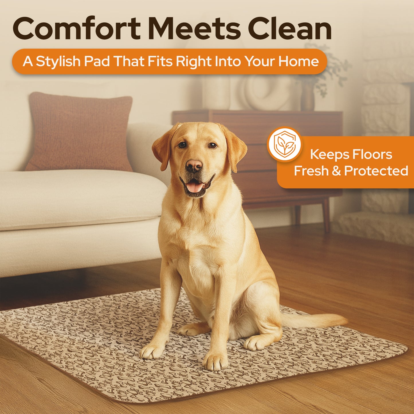 Furry Frolics Ultra-Absorbent Washable Dog Pee Pads (2-Pack, 48" x 48", Non-Slip, Reusable)